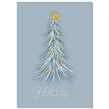Brush Strokes Holiday Tree Holiday Card